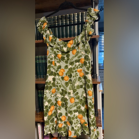 Women Reformation Embry Dress Orange Grove - Picture 5 of 11